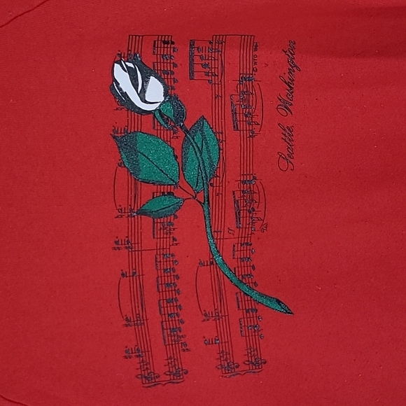 Vintage Seattle Washinton Rose Sheet Music Jerzees red vacation sweatshirt Large - Picture 2 of 6